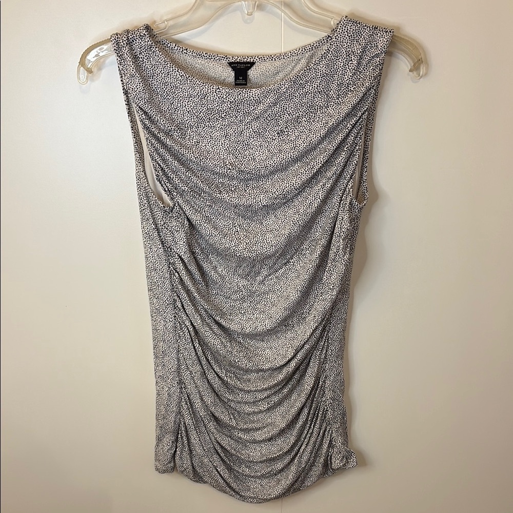 Ann Taylor Gray Ruched Sleeveless Tank Top
